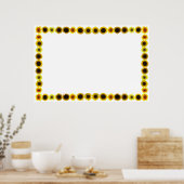 Poster Bordure/cadre de tournesol sans Arrière - plan (Cuisine)