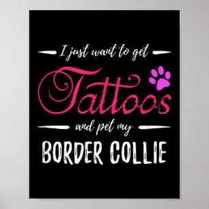 Poster Bordure Collie Amoureux des chiens Tatouage Drôle 