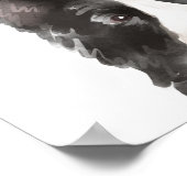 Poster Bordure Collie Aquarelle Illustration Nom du chien (Coin)