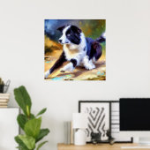 Poster Bordure Collie Chien (Bureau à domicile)