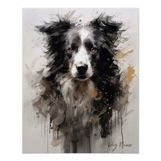 Poster Bordure Collie chien dans le vent 005 - Yacobsen D (Devant)
