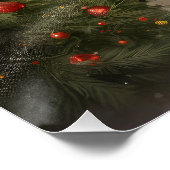 Poster Bordure Collie Chien dans neige Noël (Coin)