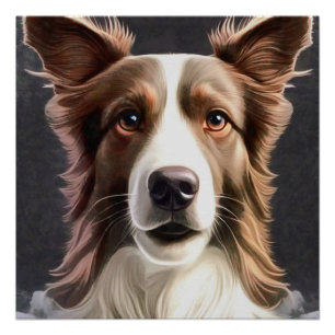 Poster Bordure Collie Chien Fine Art Portrait d'animal de