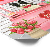 Poster Bordure Collie Chien Saint Valentin Baiser Booth (Coin)