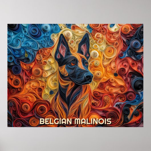 Poster Bordure Collie Papier Quitter Portrait de chien d' (Devant)