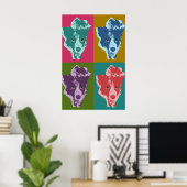 Poster Bordure Collie Pop Art (Bureau à domicile)