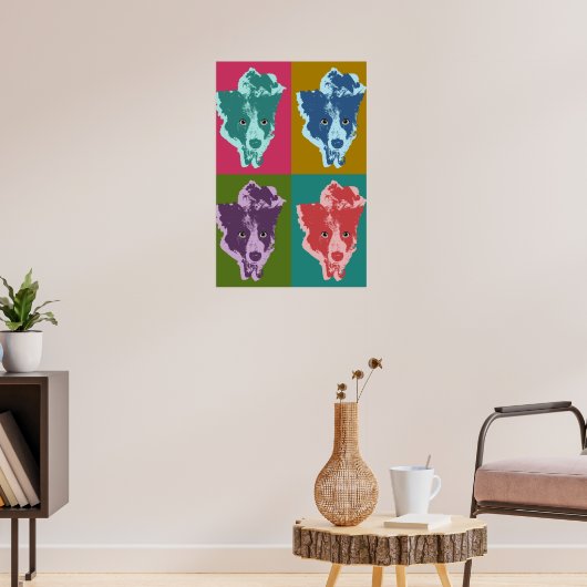 Poster Bordure Collie Pop Art (Salon 3)