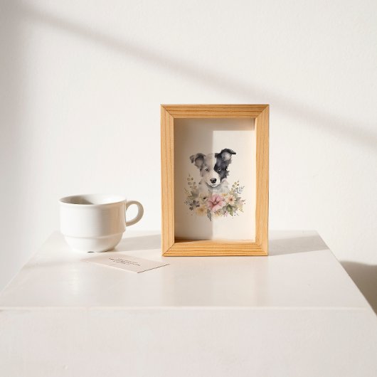 Poster Bordure Collie Pupet Pet Aquarelle