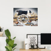 Poster Bordure Collie Roue de chariot de saut (Bureau à domicile)