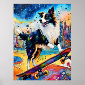 Poster Bordure Collie Skateboard (Devant)