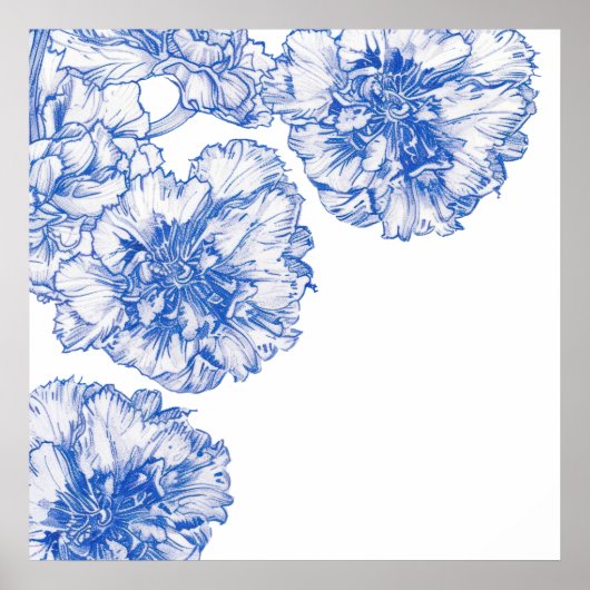 Poster Bordure de carnation de dessin vintage (Devant)