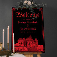 Bordure de Château Gothique Noir Rouge Mariage Bie