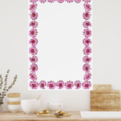 Poster Bordure de marguerite rose sur Arrière - plan blan (Cuisine)