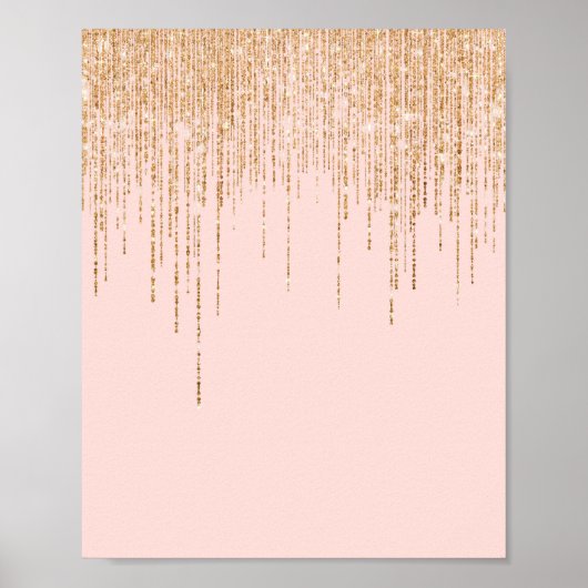 Poster Bordure de Parties scintillant brillante en or ros (Devant)