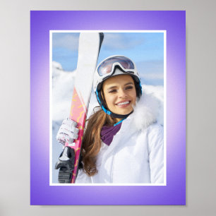 Poster Bordure de photo à dégradé d'aura bleu rose violet
