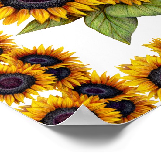 Poster Bordure de tournesols (Coin)