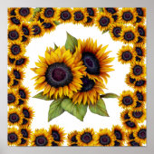Poster Bordure de tournesols (Devant)