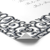 Poster Bordure des tableaux de sièges mariages en argent (Coin)