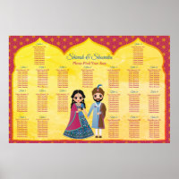 Bordure design rose et or mariage indien boam
