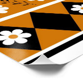 Poster Bordure Fleur Diamant Boho Motif Floral (Coin)