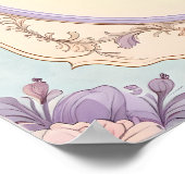 Poster Bordure Florale Romantique de Toilette (Coin)