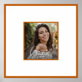 Poster Bordure orange brûlé pour autographe de remise de (Devant)