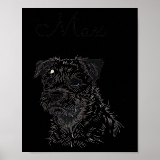 Poster Bordure Portrait de chien Terrier - Pot d'animaux (Devant)