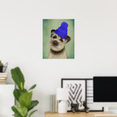 Poster Bordure Terrier avec Casquette Bobble Bleu (Bureau à domicile)