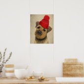 Poster Bordure Terrier avec Casquette roux (Cuisine)