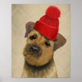 Poster Bordure Terrier avec Casquette roux (Devant)