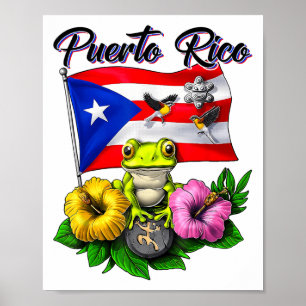 Poster Boricua Coqui Frog Taino Porto Rico Porto Rico
