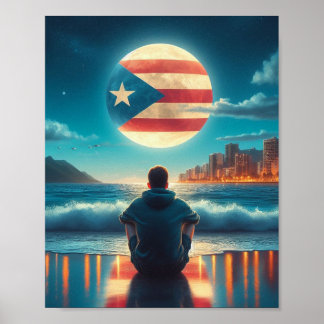 Poster Boricua Hasta en la Luna