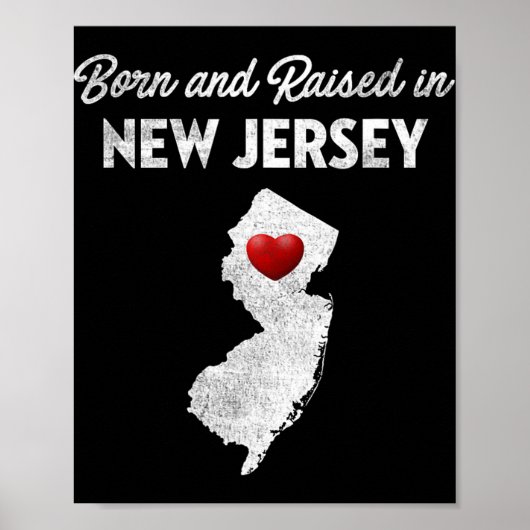 Poster Born And Raised In New Jersey - New Jersey Nj (Devant)