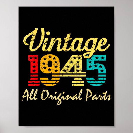 Poster Born In 1945 80 Years Old Made In 1945 80th Birthd (Devant)