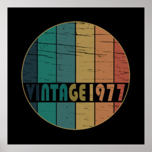 Poster born in 1977 vintage birthday