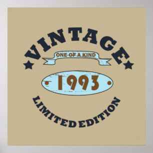 Poster born in 1993 vintage birthday