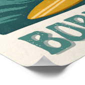 Poster Born To Glide Cali Surfer -Retro Surf Art- Surfing (Coin)