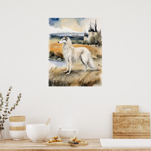 Poster Borzoi - Art Chien Imprimer (Cuisine)