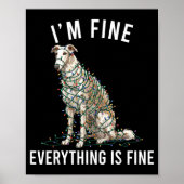 Poster Borzoi Christmas I'm Fine Everything Is Fine  (Devant)