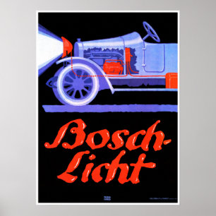 Poster BOSCH LIGHT Automobile et automobile Vintage