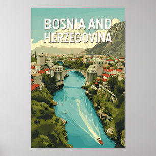 Poster Bosnie-Herzégovine Illustration Art Voyage