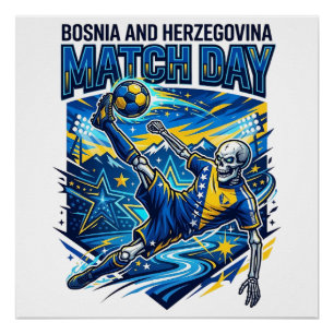 Poster Bosnie-Herzégovine Match Day Skeleton Striker