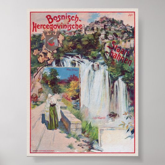 Poster Bosnisch-Hercegovinische Staatsbahnen 1901 (Devant)