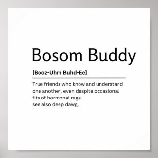 Poster Bosom Buddy Dictionnaire Définition Drôle Citation