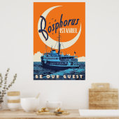 Poster Bosphore, Istanbul, Turquie, voilier, vintage (Cuisine)
