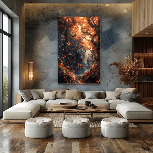 Poster Bosque Encantado: Maravilla de Mariposas Bicolor