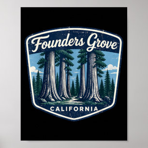 Poster bosquet des fondateurs california redwoods nature 