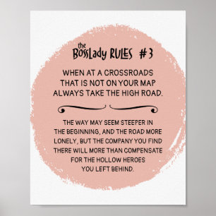Poster BossLady Rule 3 Prenez la route en disant :