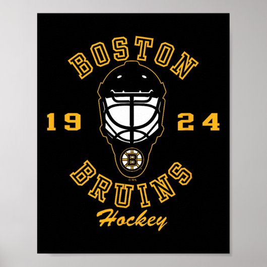 Poster Boston Bruins Hockey Mask Black Officially License (Devant)