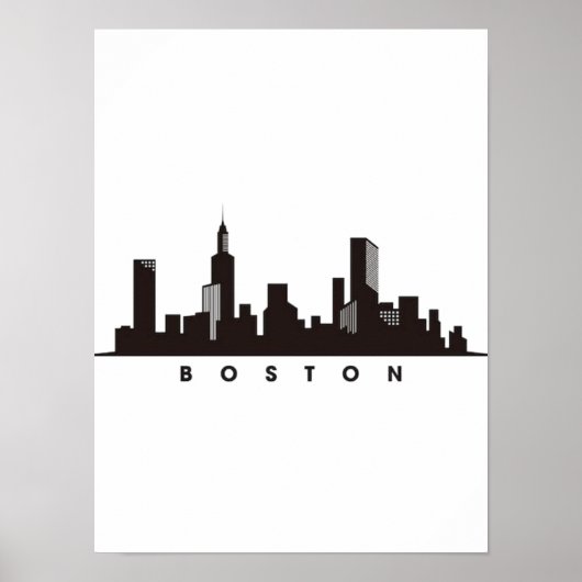 Poster Boston City Skyline, boston ma skyline (Devant)